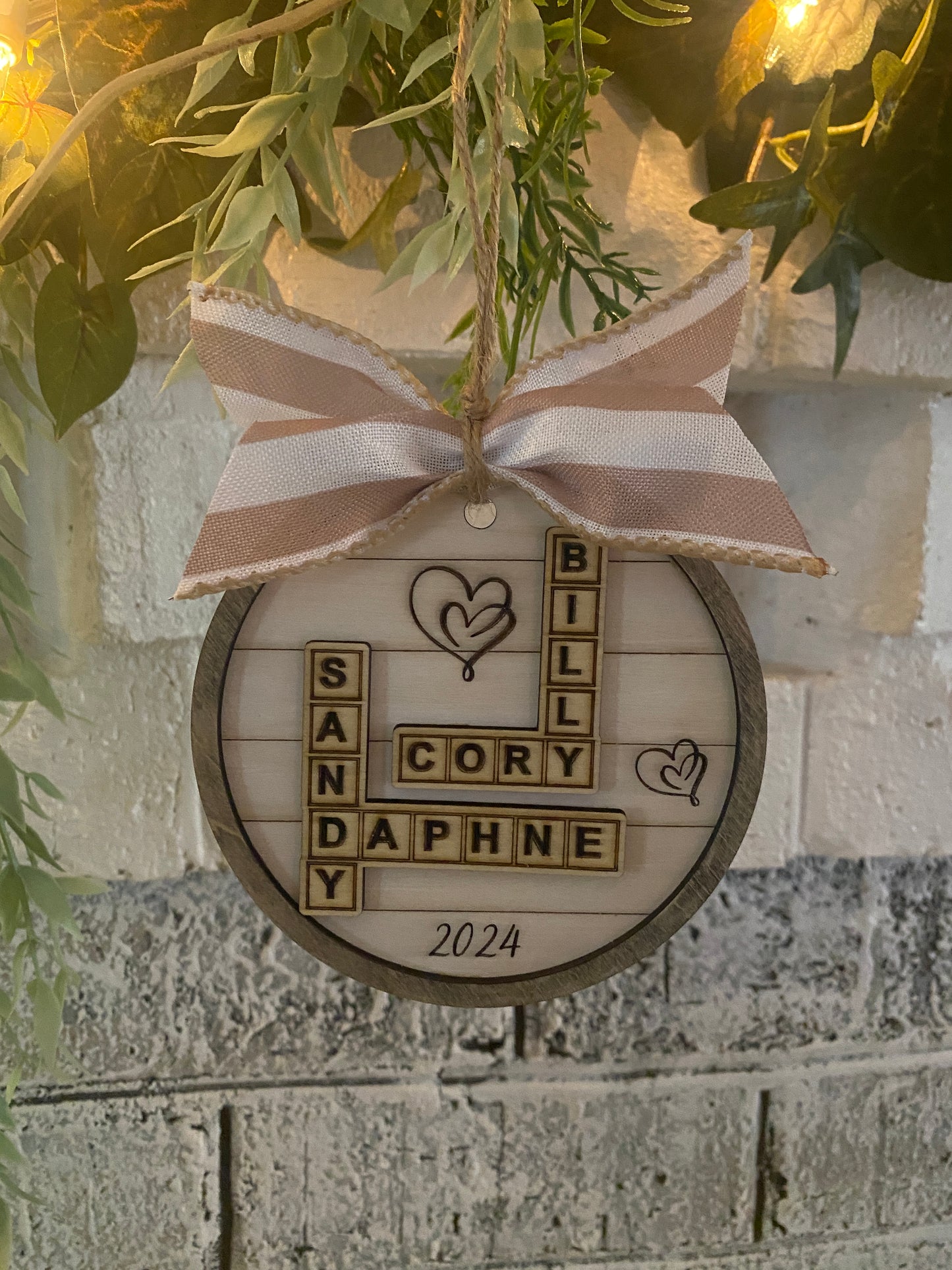 Scrabble name ornament