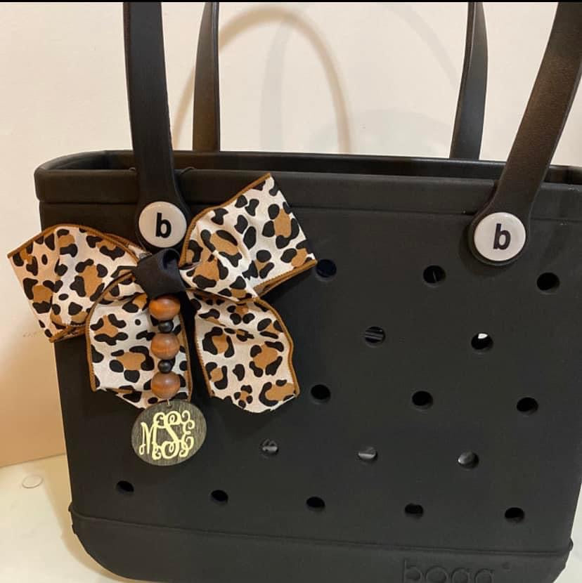 Custom monogrammed bow tag