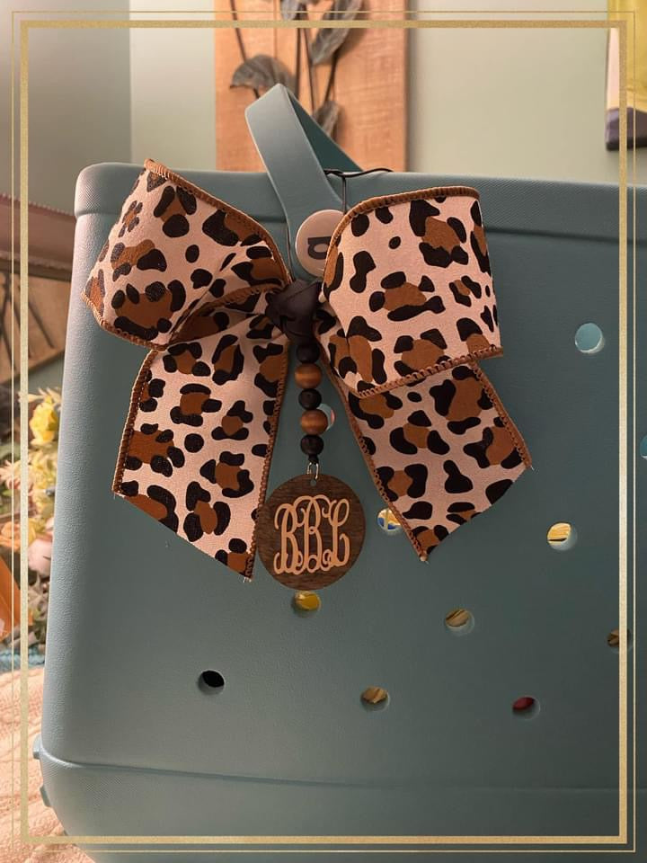 Custom monogrammed bow tag
