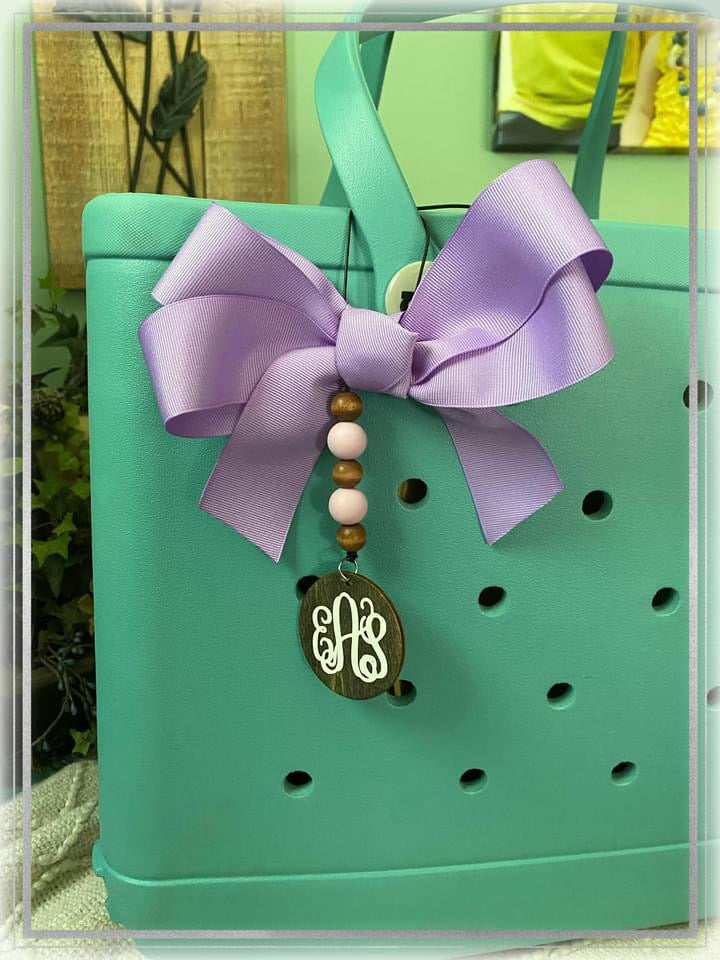 Custom monogrammed bow tag