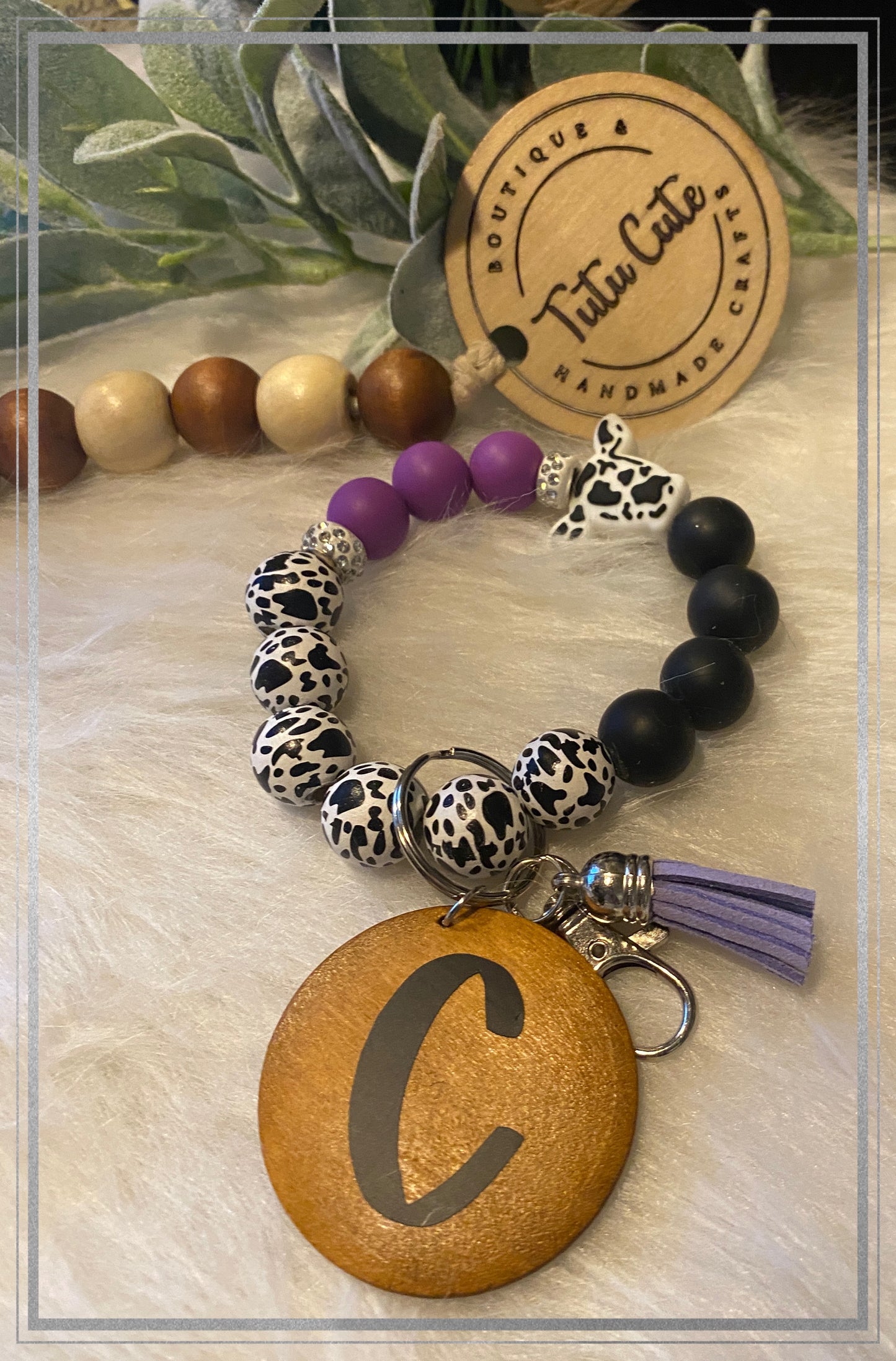 Custom leopard wristlet