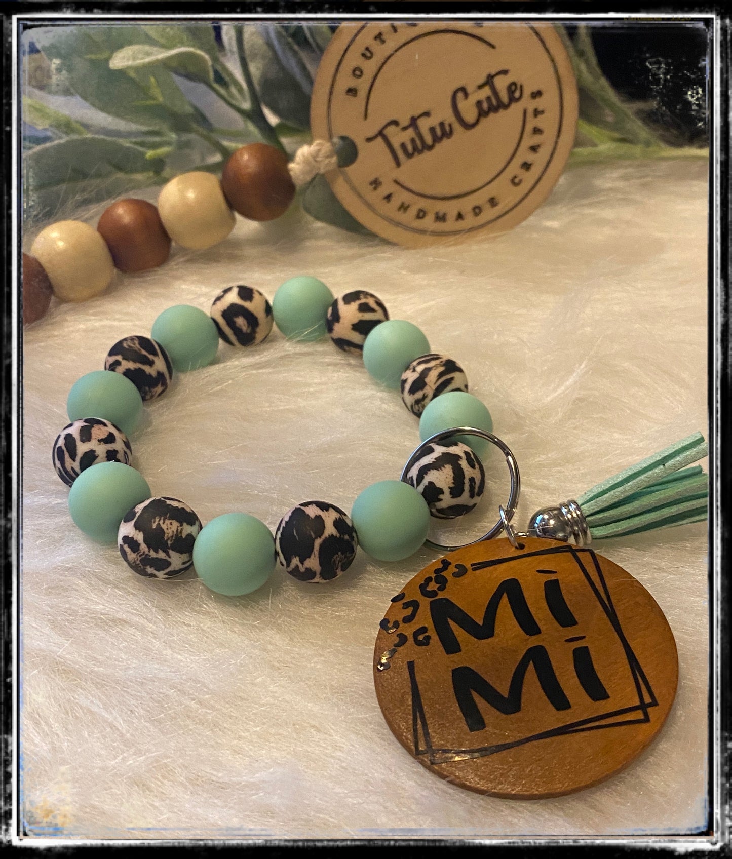 Custom leopard wristlet
