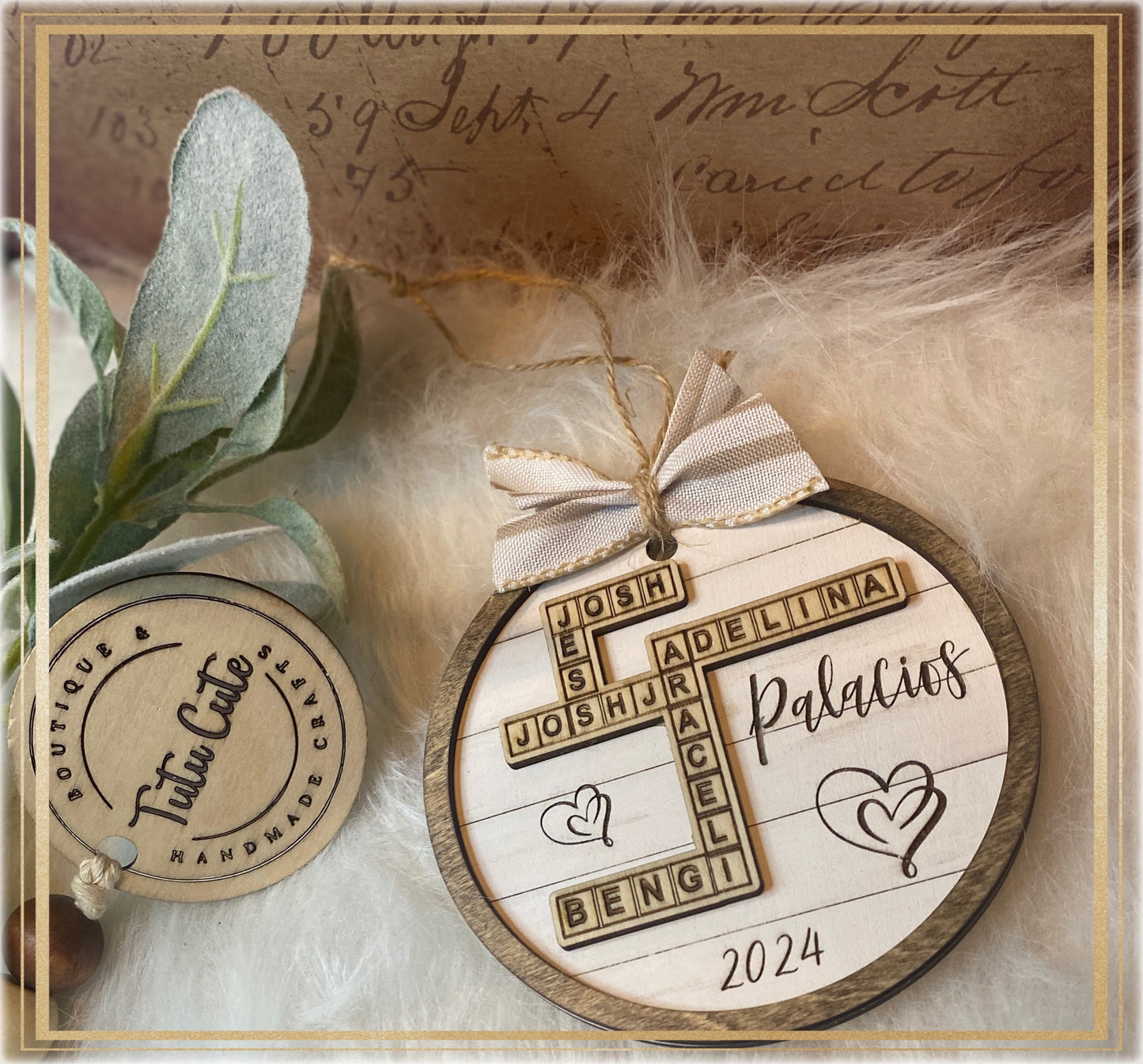 Scrabble name ornament