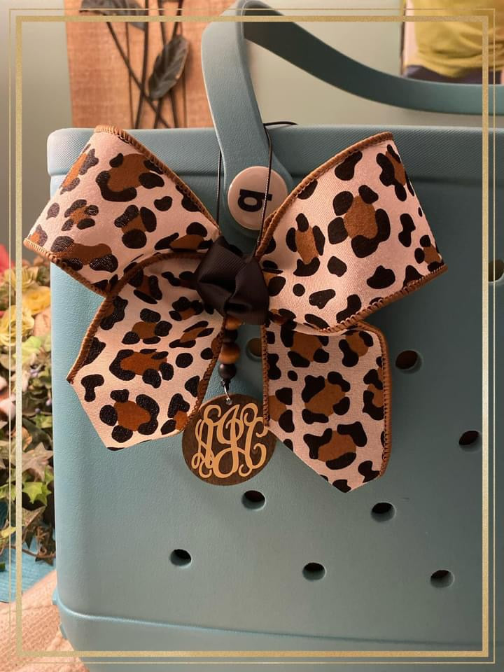 Custom monogrammed bow tag