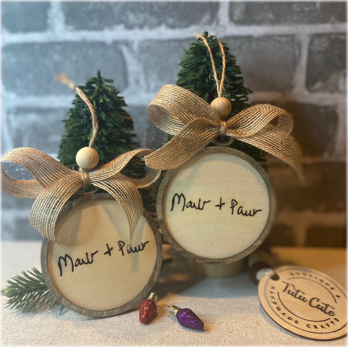 Custom handwritten ornament and/ or accent decor