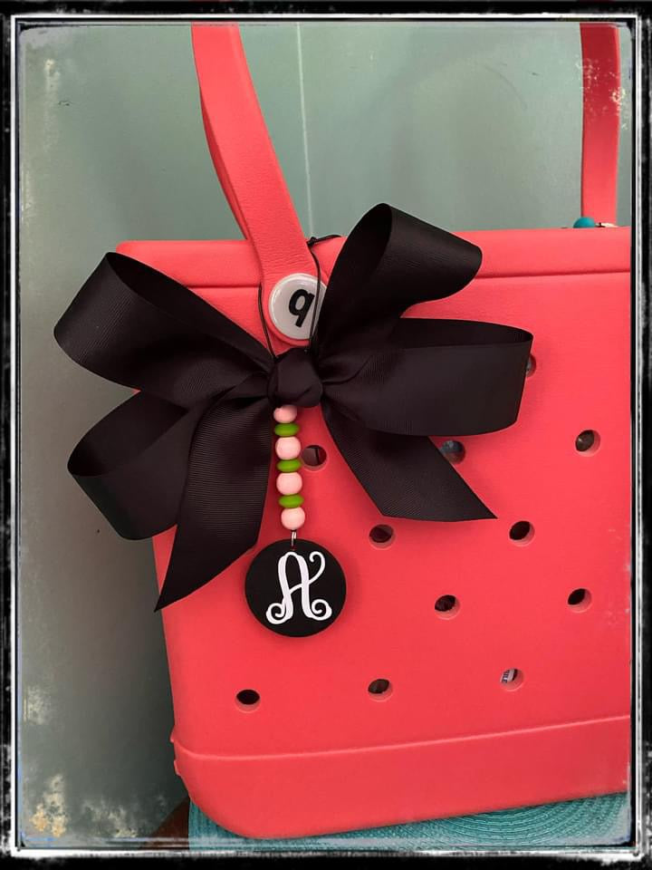 Custom monogrammed bow tag