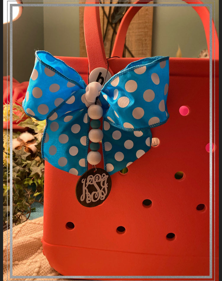 Custom monogrammed bow tag