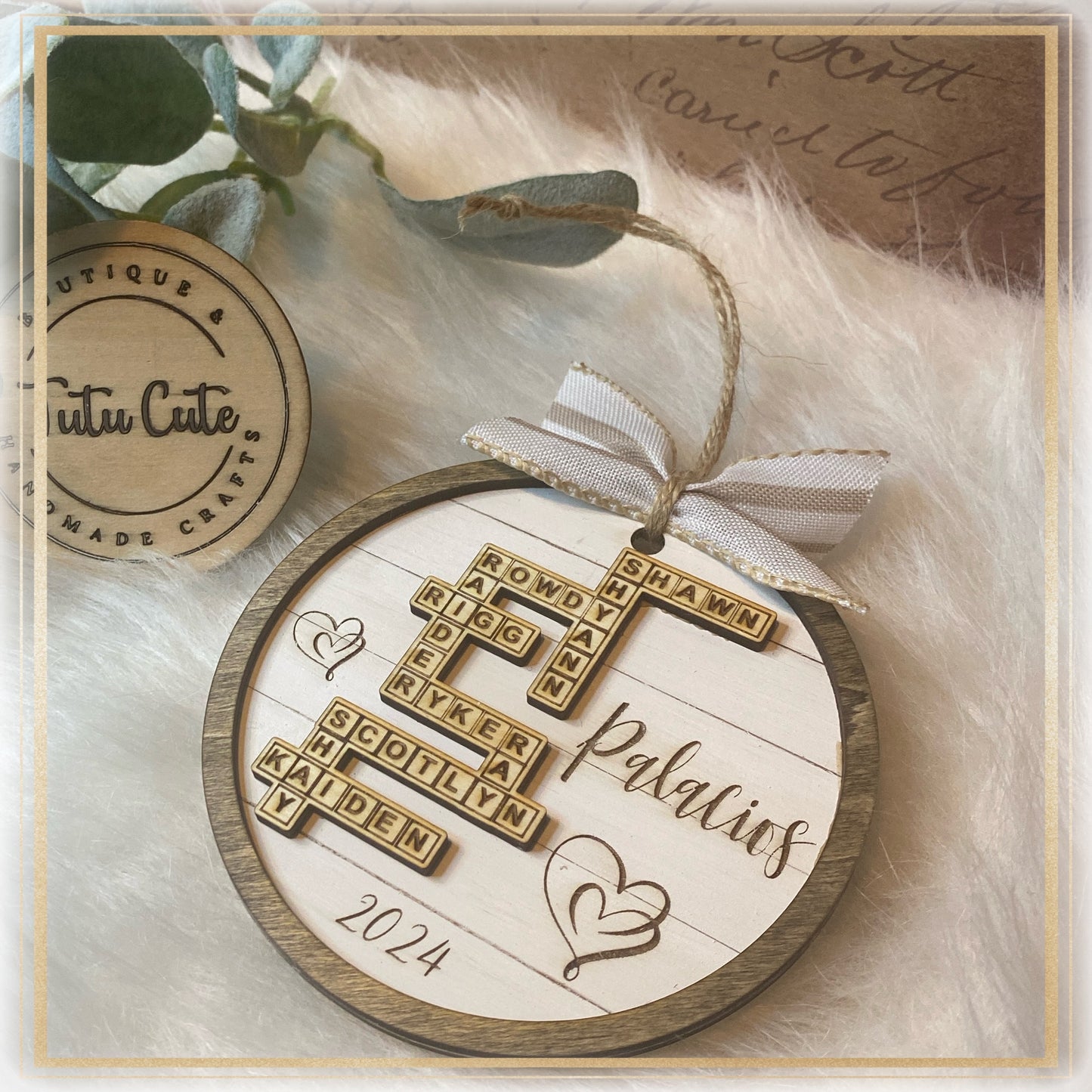 Scrabble name ornament