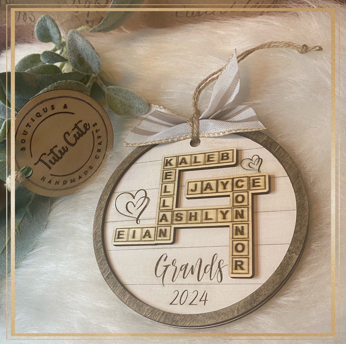 Scrabble name ornament
