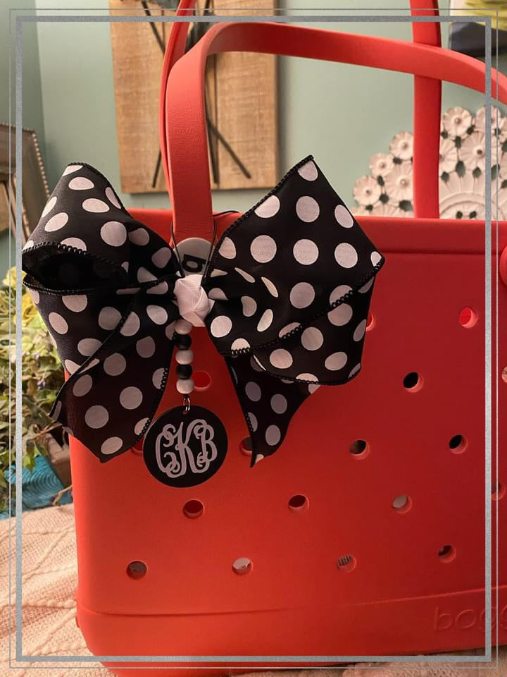 Custom monogrammed bow tag