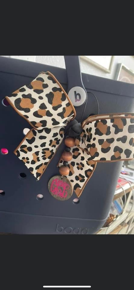 Custom monogrammed bow tag