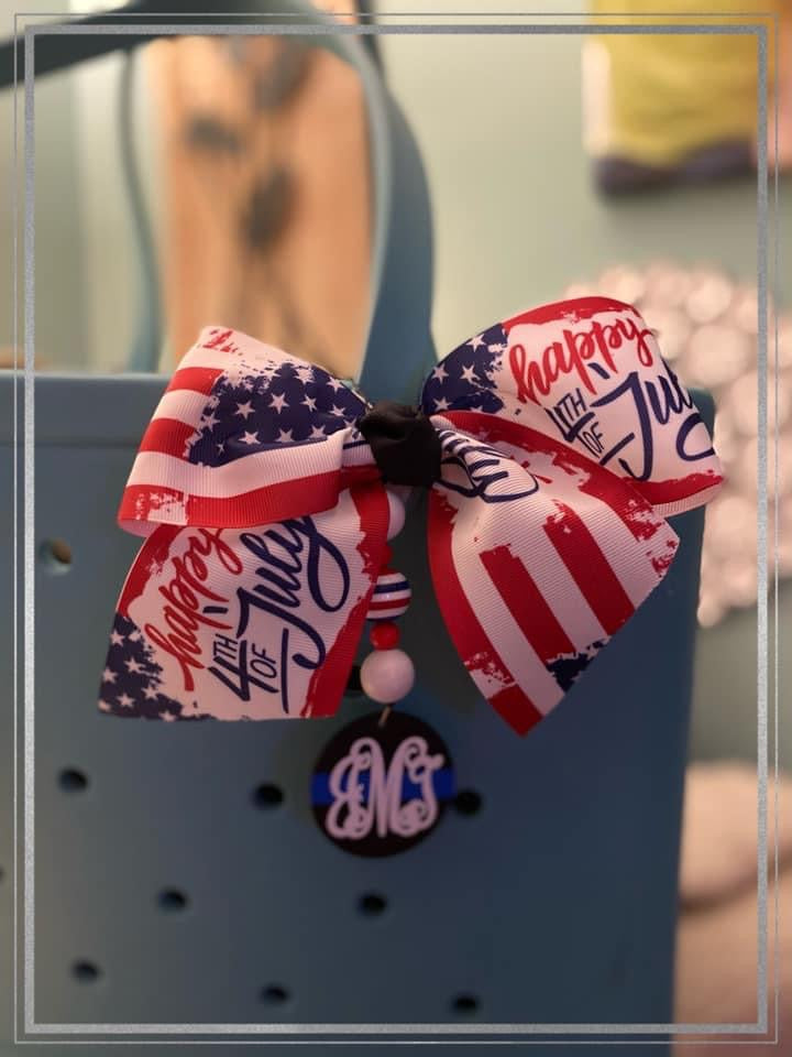 Custom monogrammed bow tag