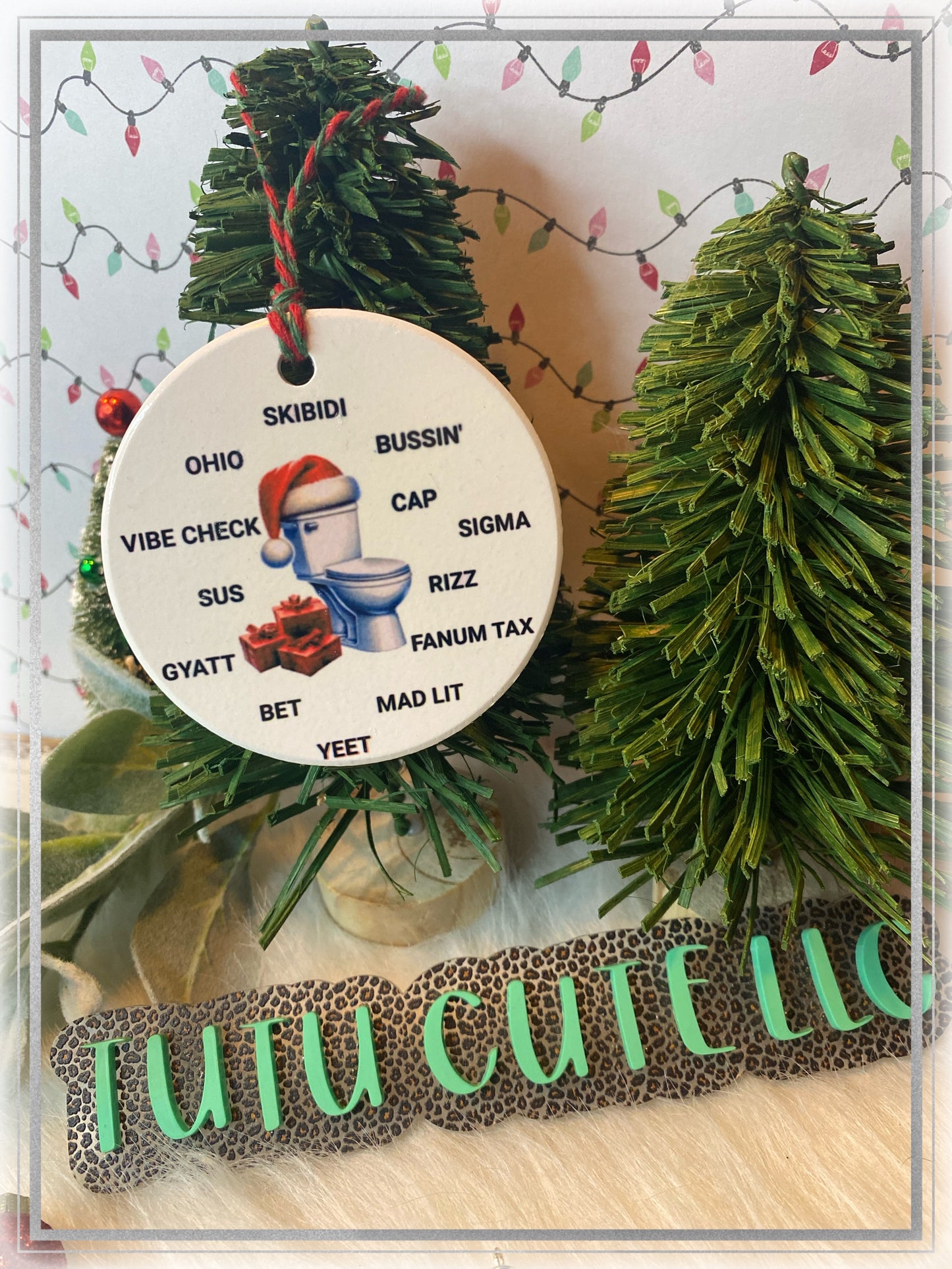 Middle schooler ceramic lingo ornament