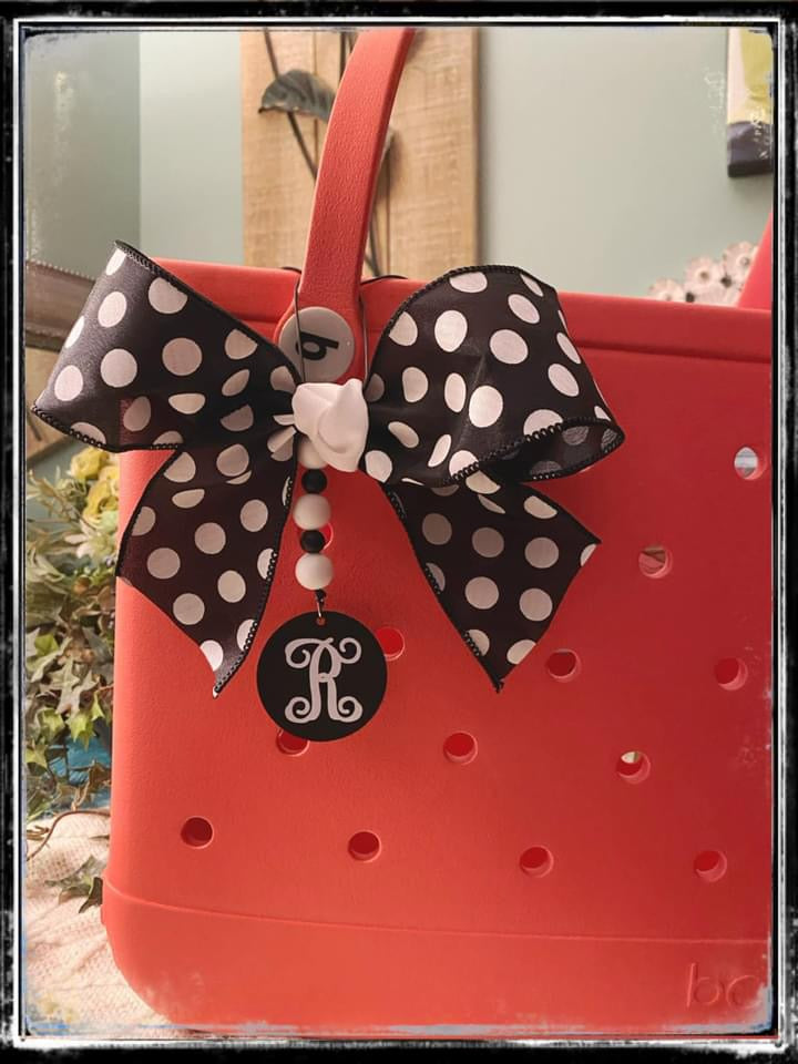 Custom monogrammed bow tag