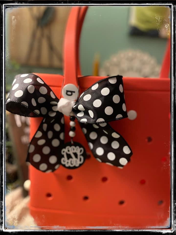 Custom monogrammed bow tag
