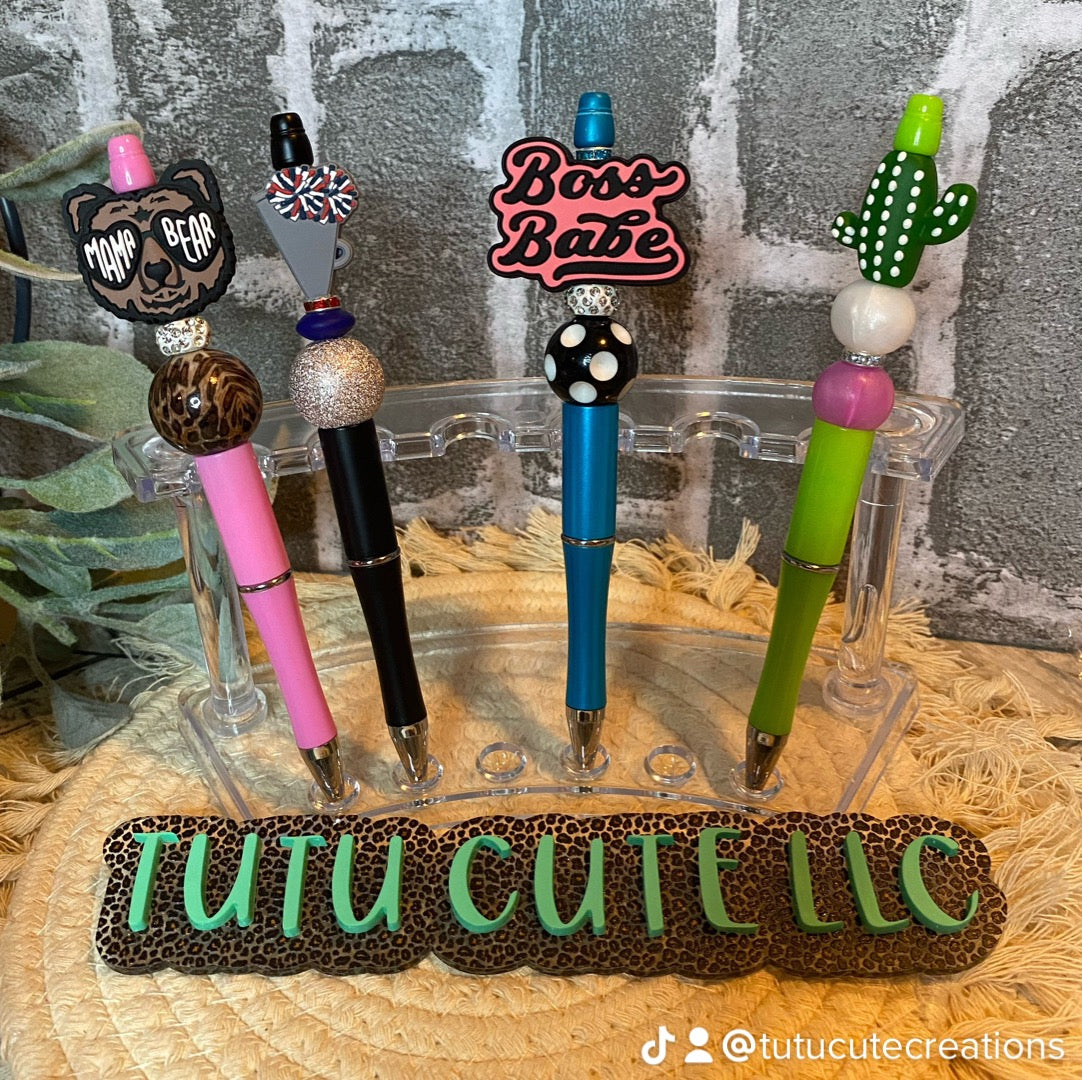 Custom beaded pen or keychain (free shipping)