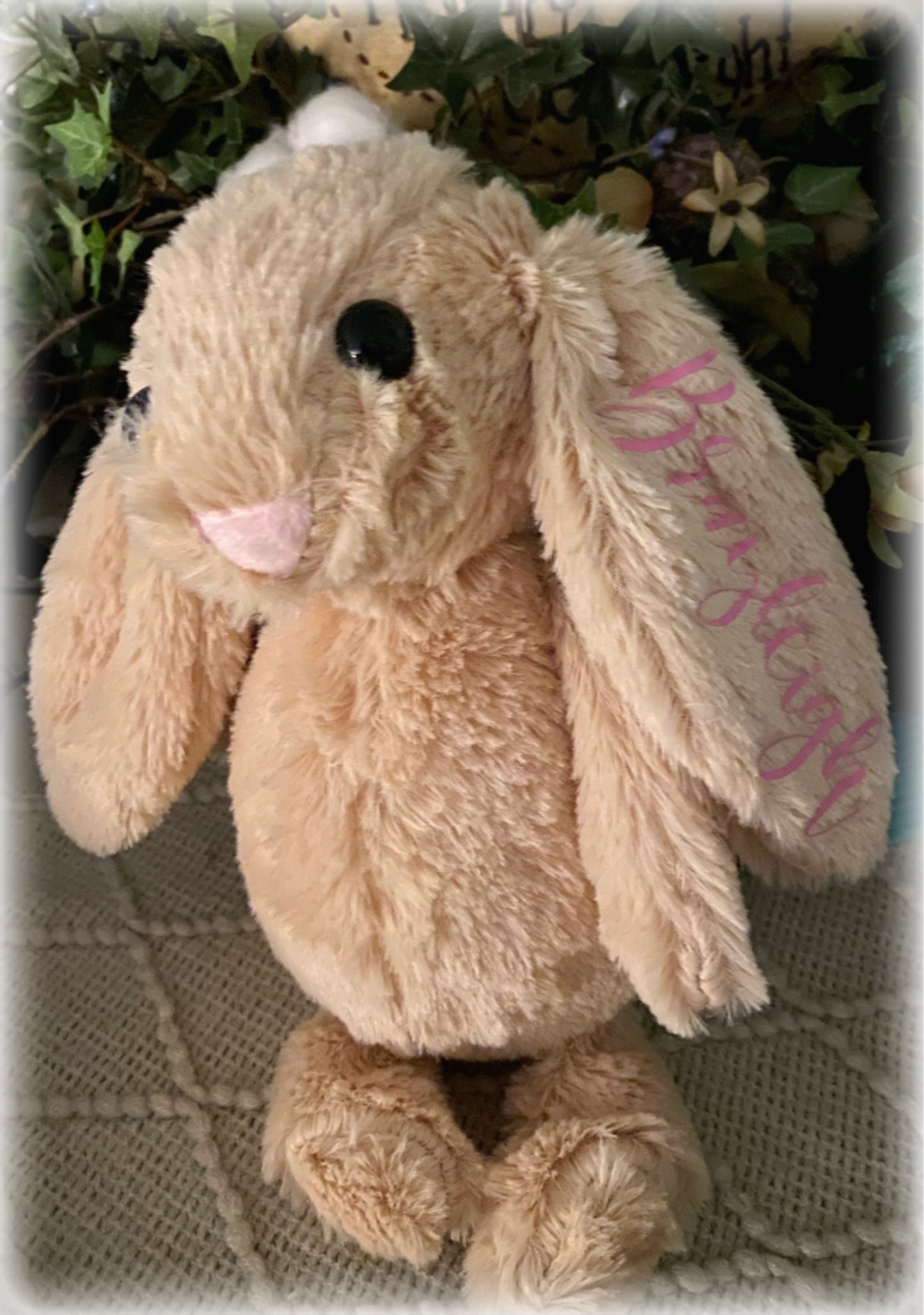 Stuffed monogrammed bunny