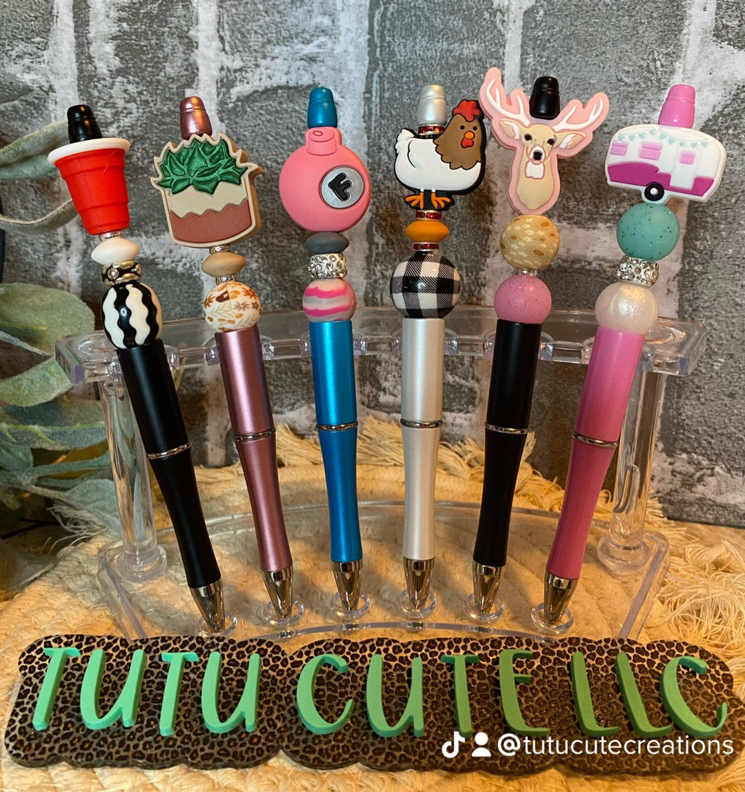 Custom beaded pen or keychain (free shipping)