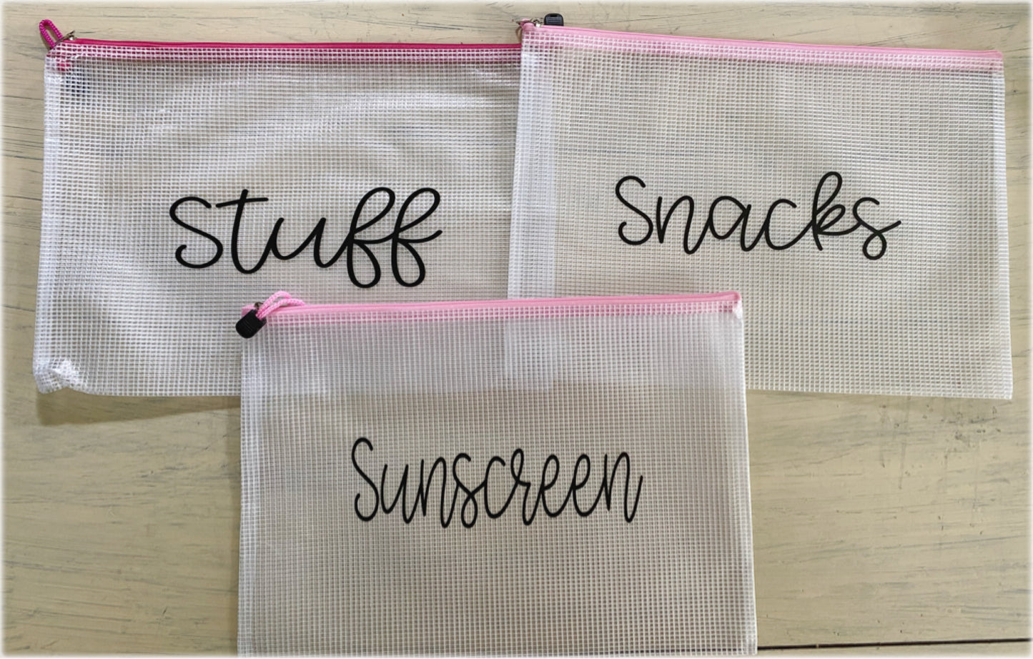 Clear zipper bags