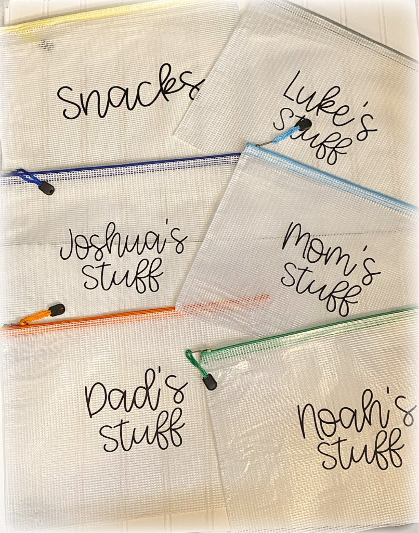 Clear zipper bags