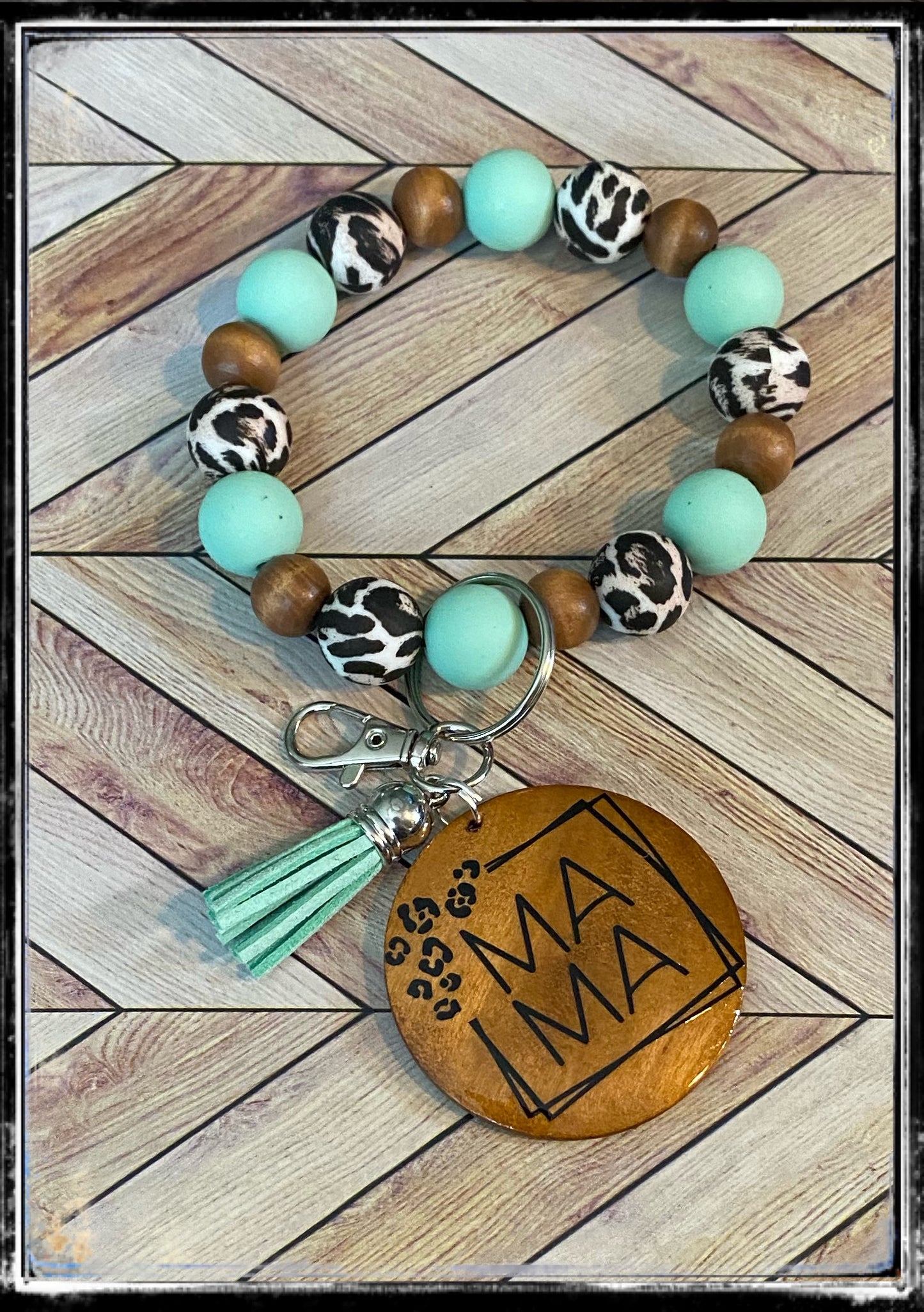 Custom leopard wristlet