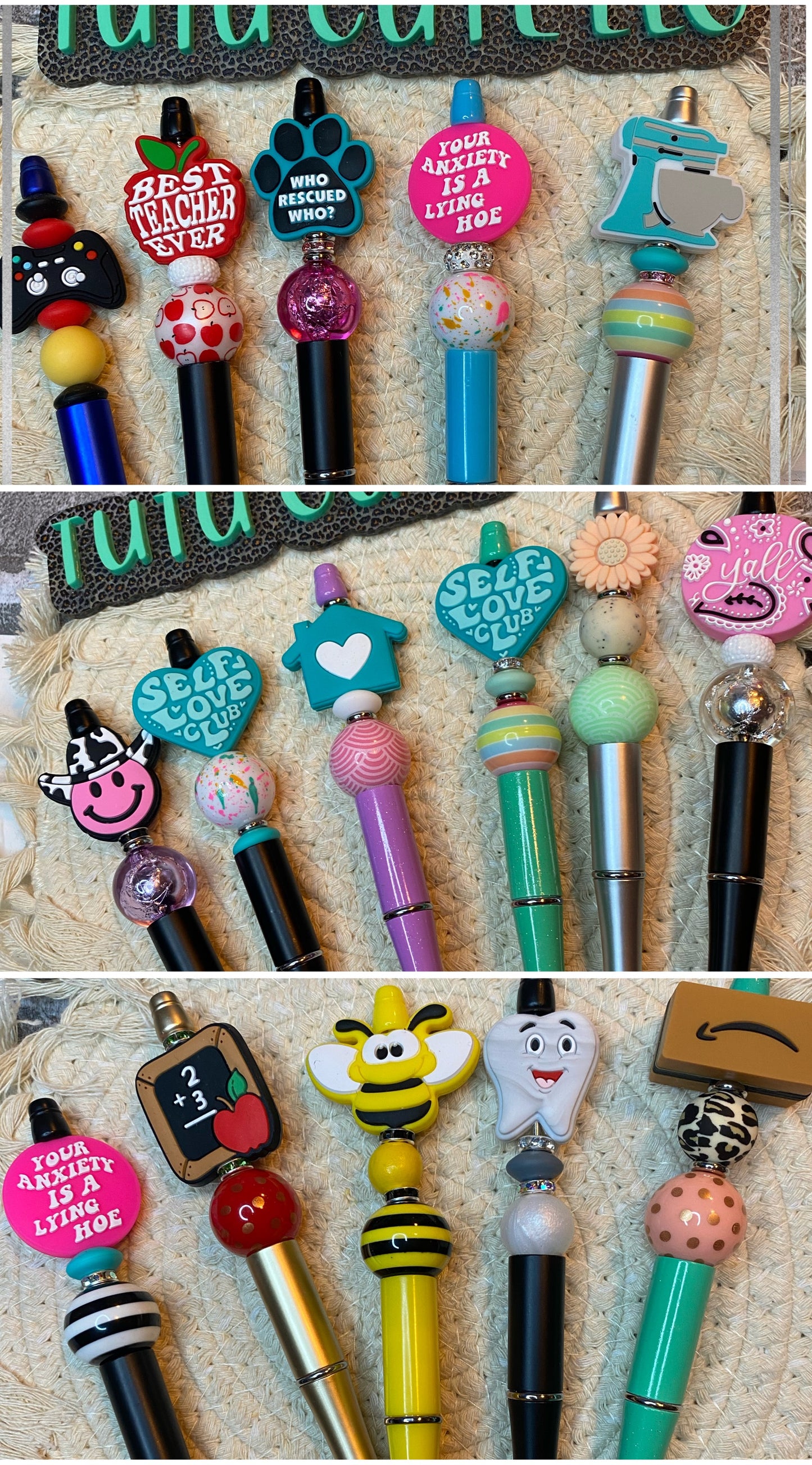 Custom beaded pen or keychain (free shipping)