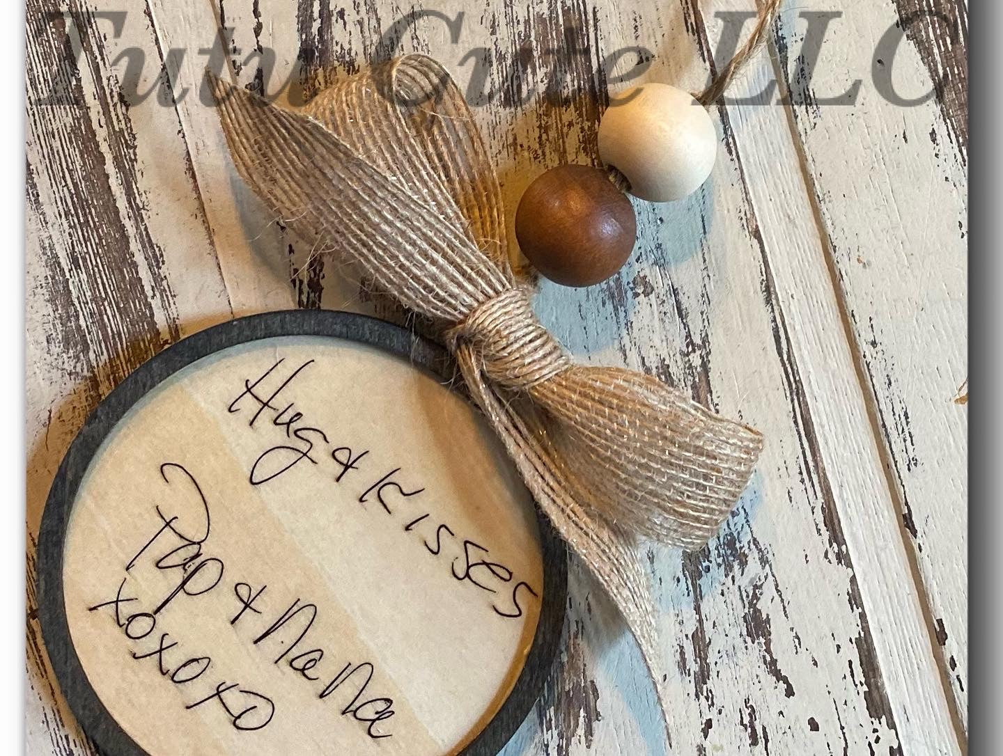 Custom handwritten ornament and/ or accent decor