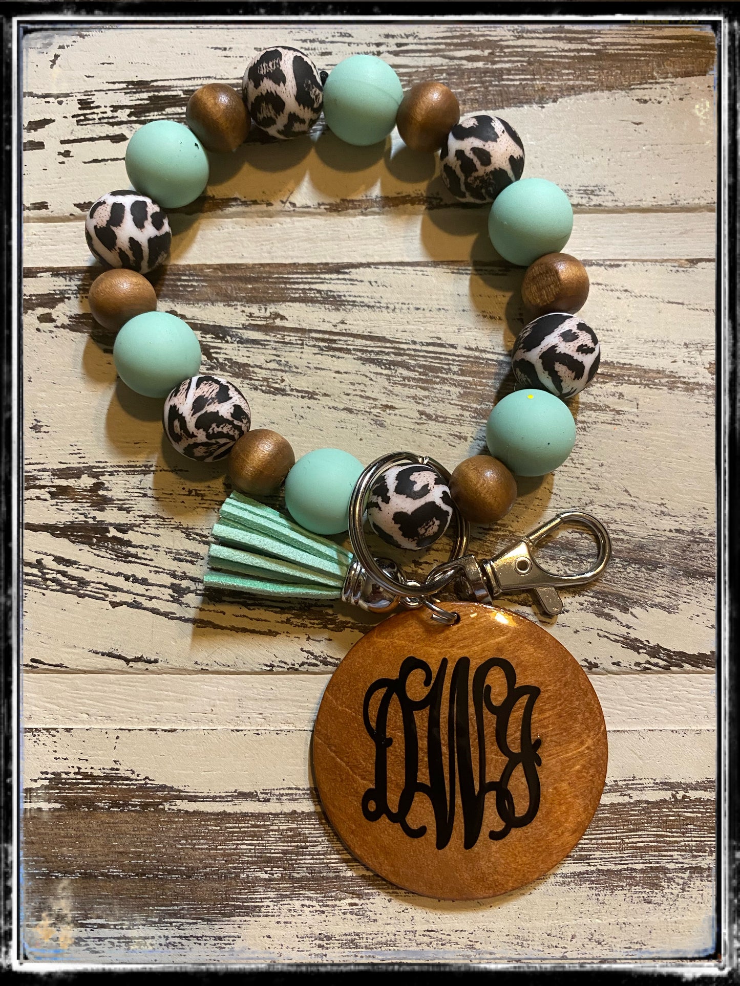 Custom leopard wristlet
