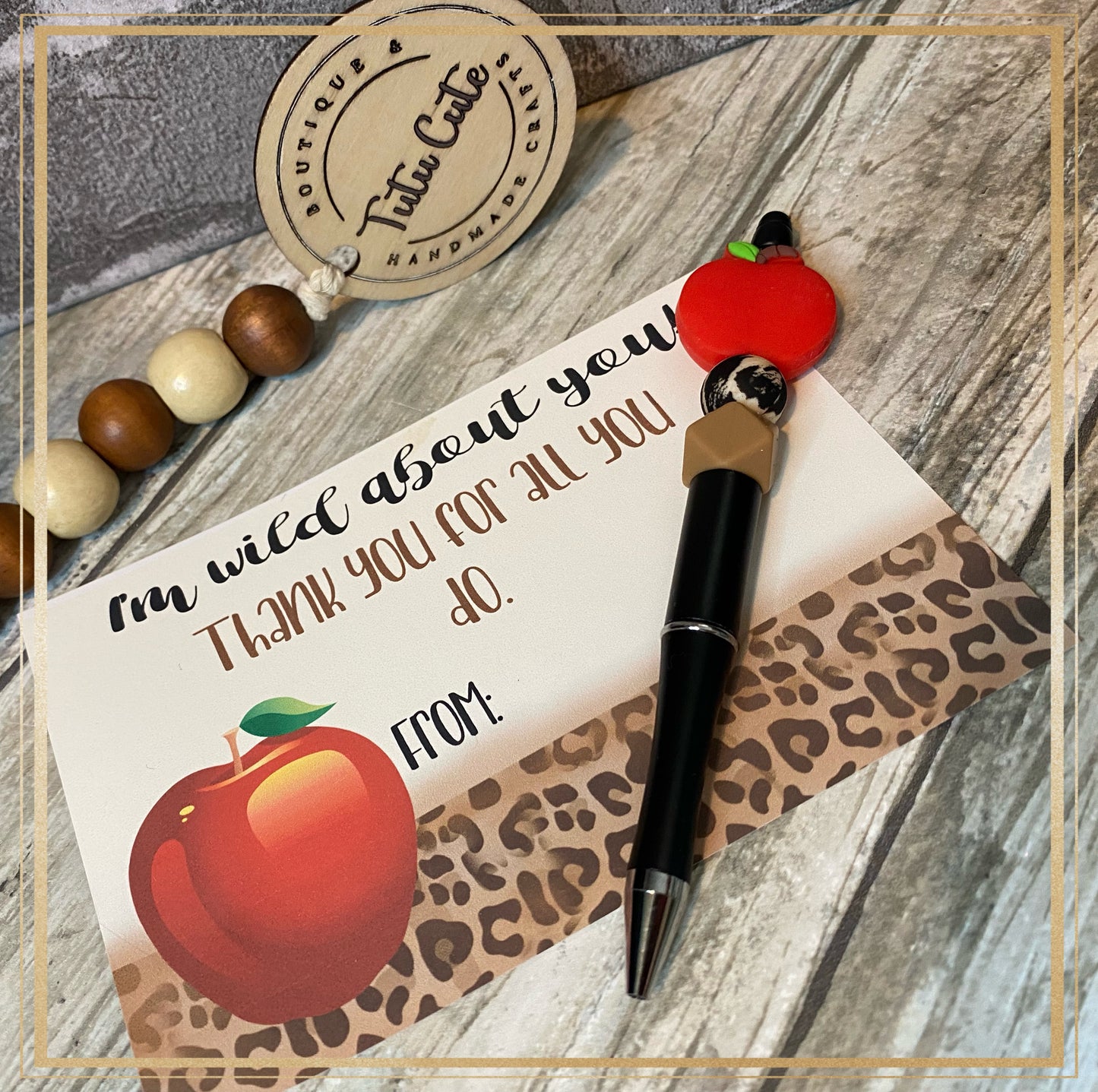 Teacher note with matching pen