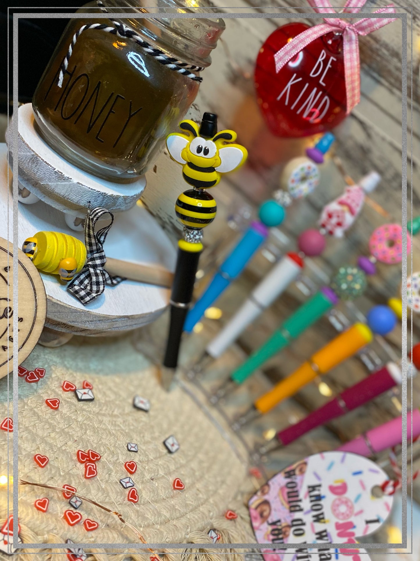 Custom beaded pen or keychain (free shipping)