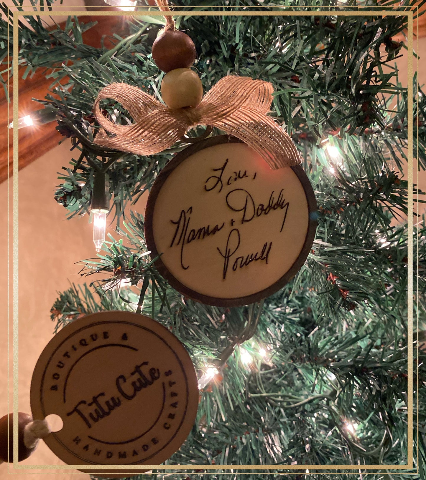 Custom handwritten ornament and/ or accent decor
