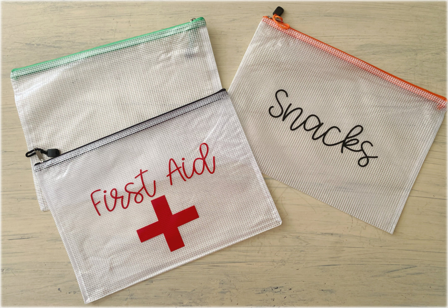 Clear zipper bags