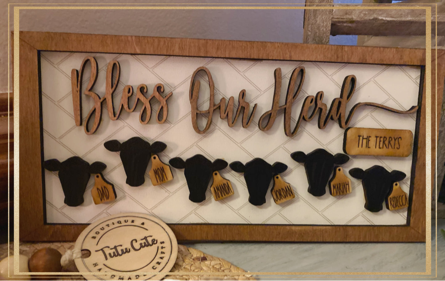 Bless our Herd Family Sign