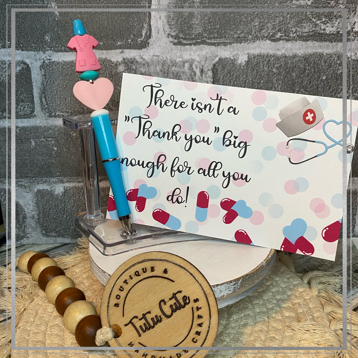 Teacher note with matching pen