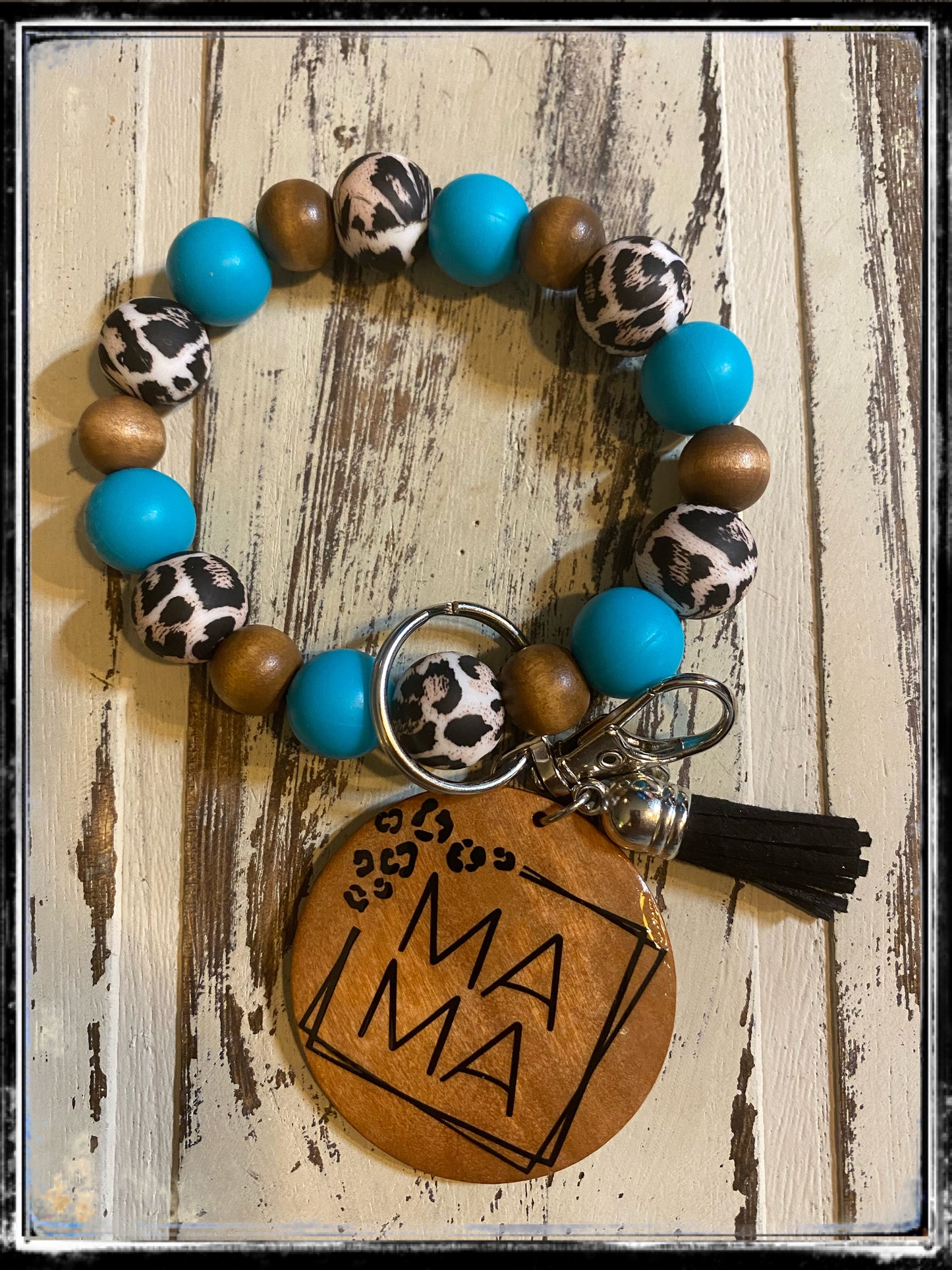 Custom leopard wristlet