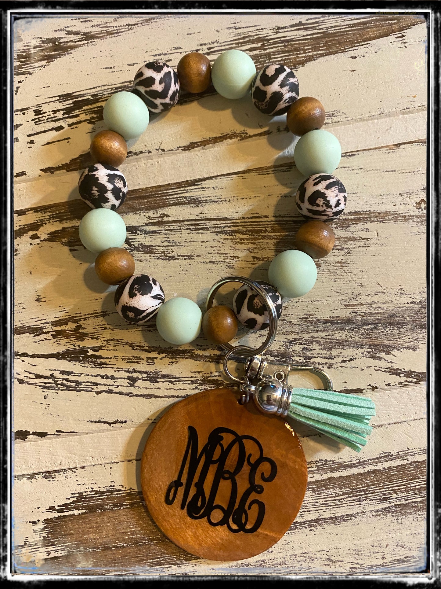 Custom leopard wristlet