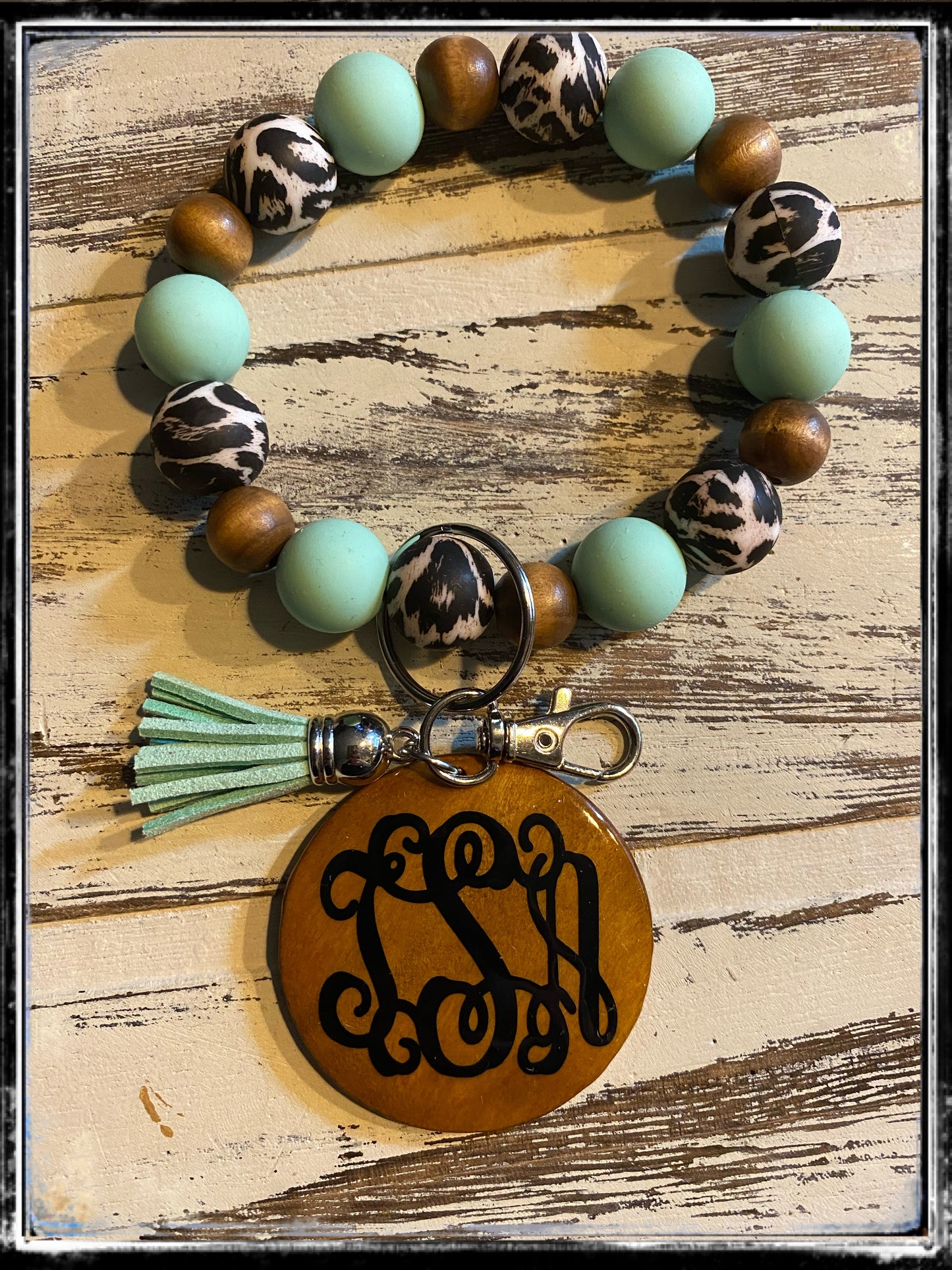 Custom leopard wristlet
