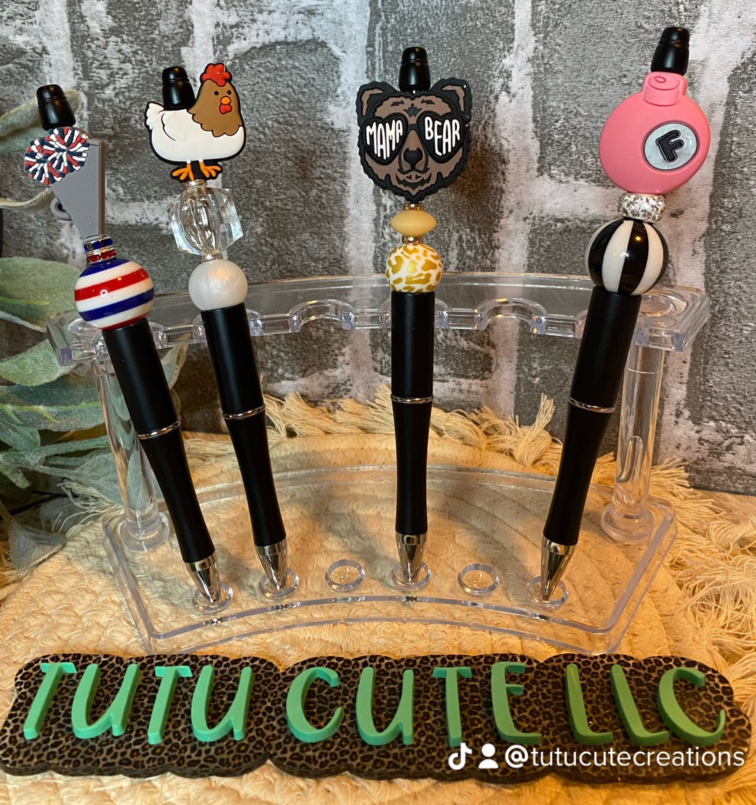 Custom beaded pen or keychain (free shipping)