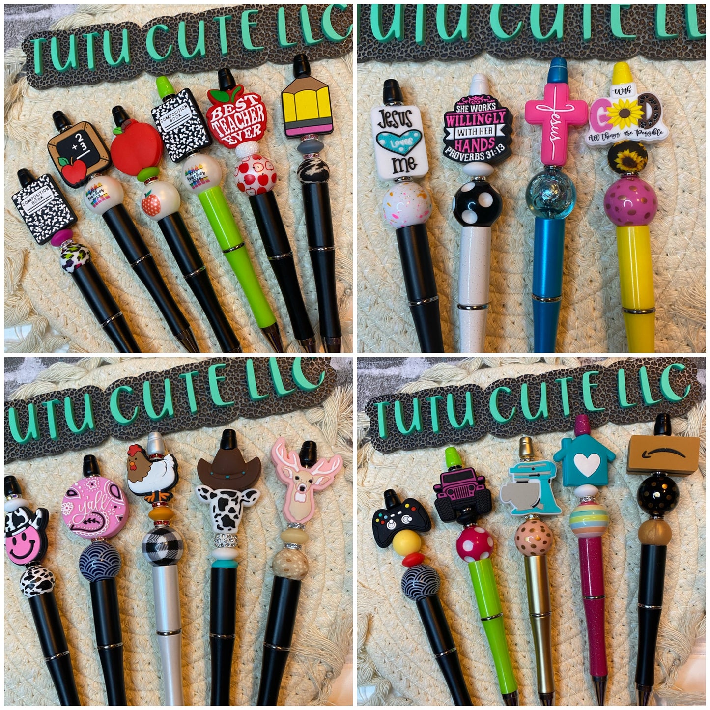 Custom beaded pen or keychain (free shipping)