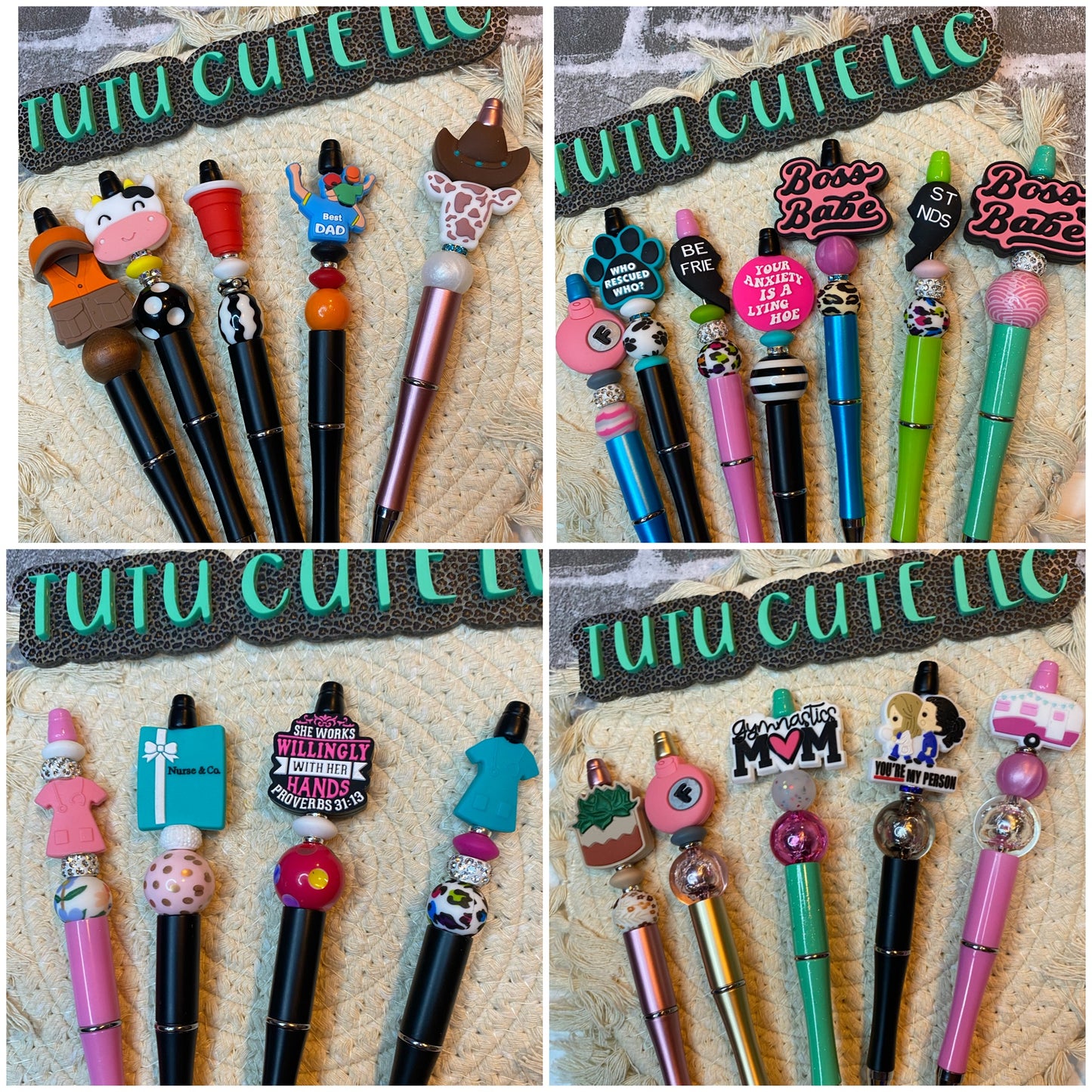 Custom beaded pen or keychain (free shipping)