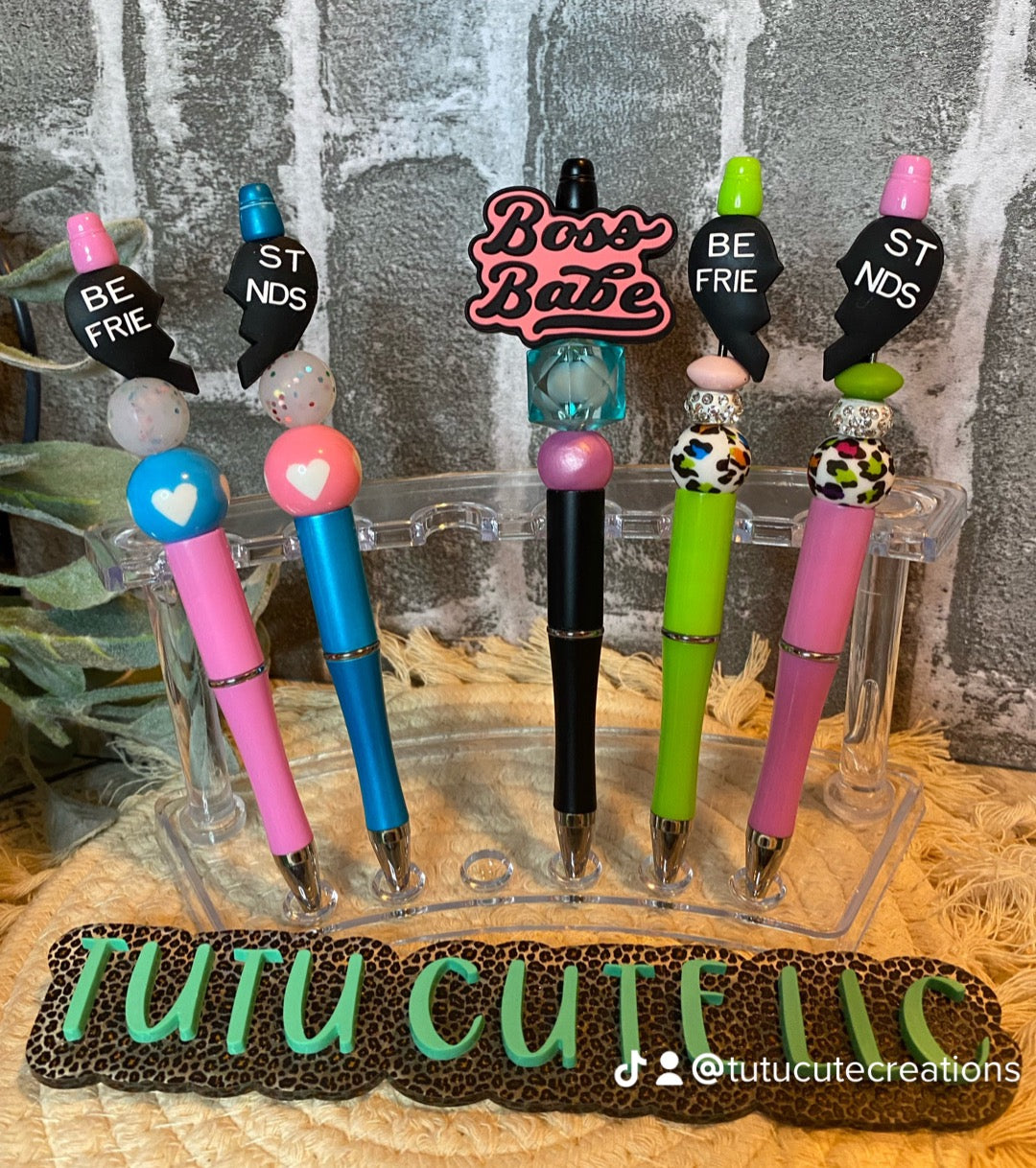 Custom beaded pen or keychain (free shipping)