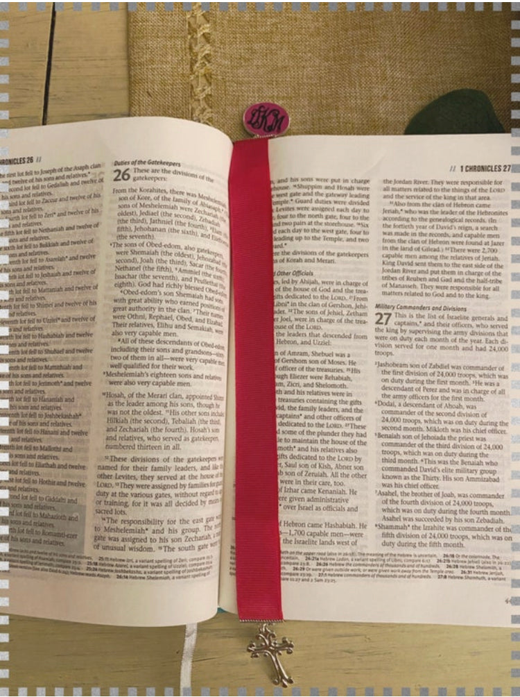 Monogrammed Bible bookmark