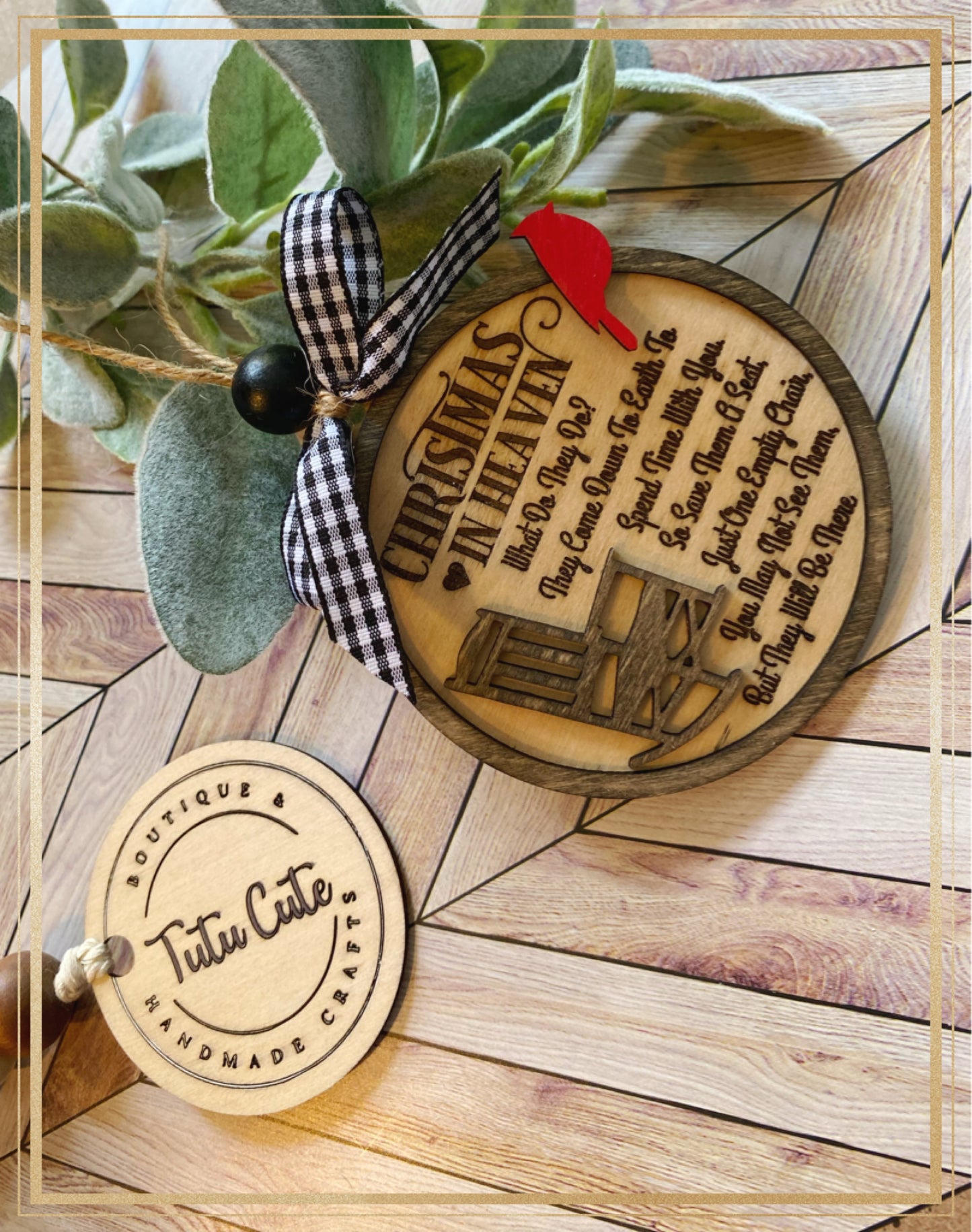 Christmas in heaven chair ornament