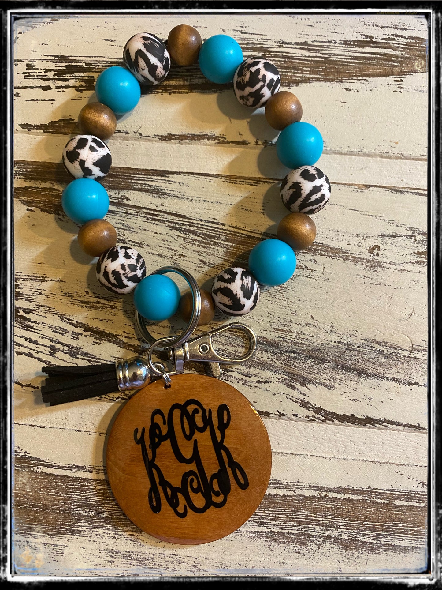 Custom leopard wristlet