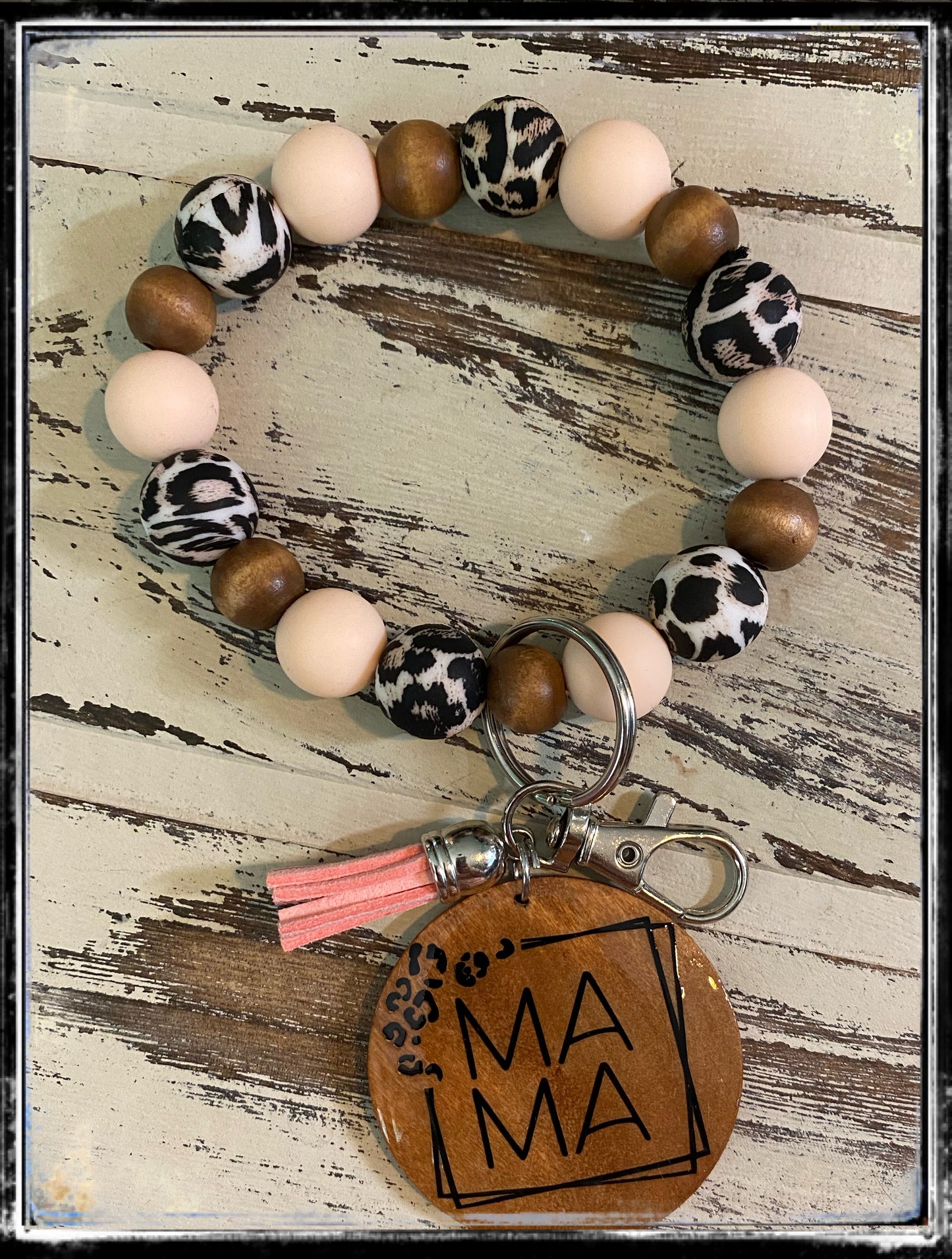 Custom leopard wristlet