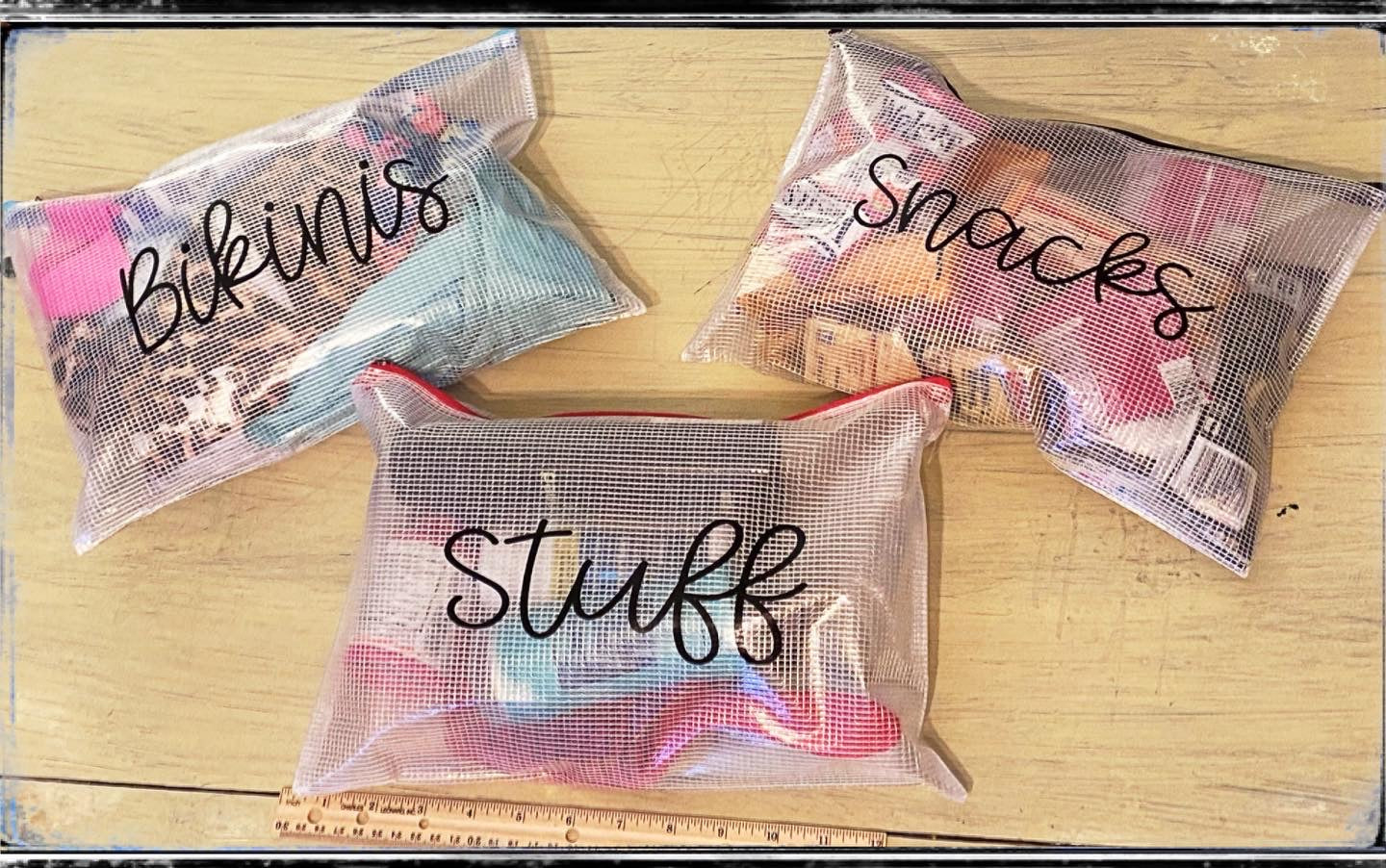 Clear zipper bags