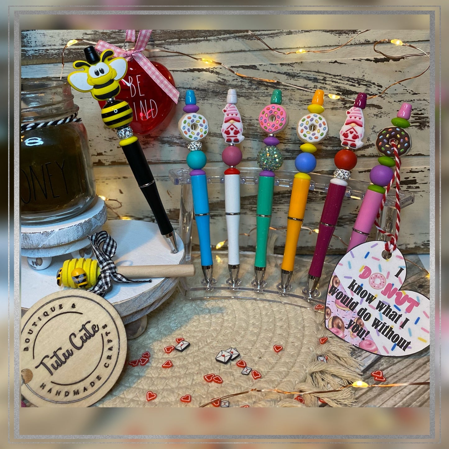 Custom beaded pen or keychain (free shipping)