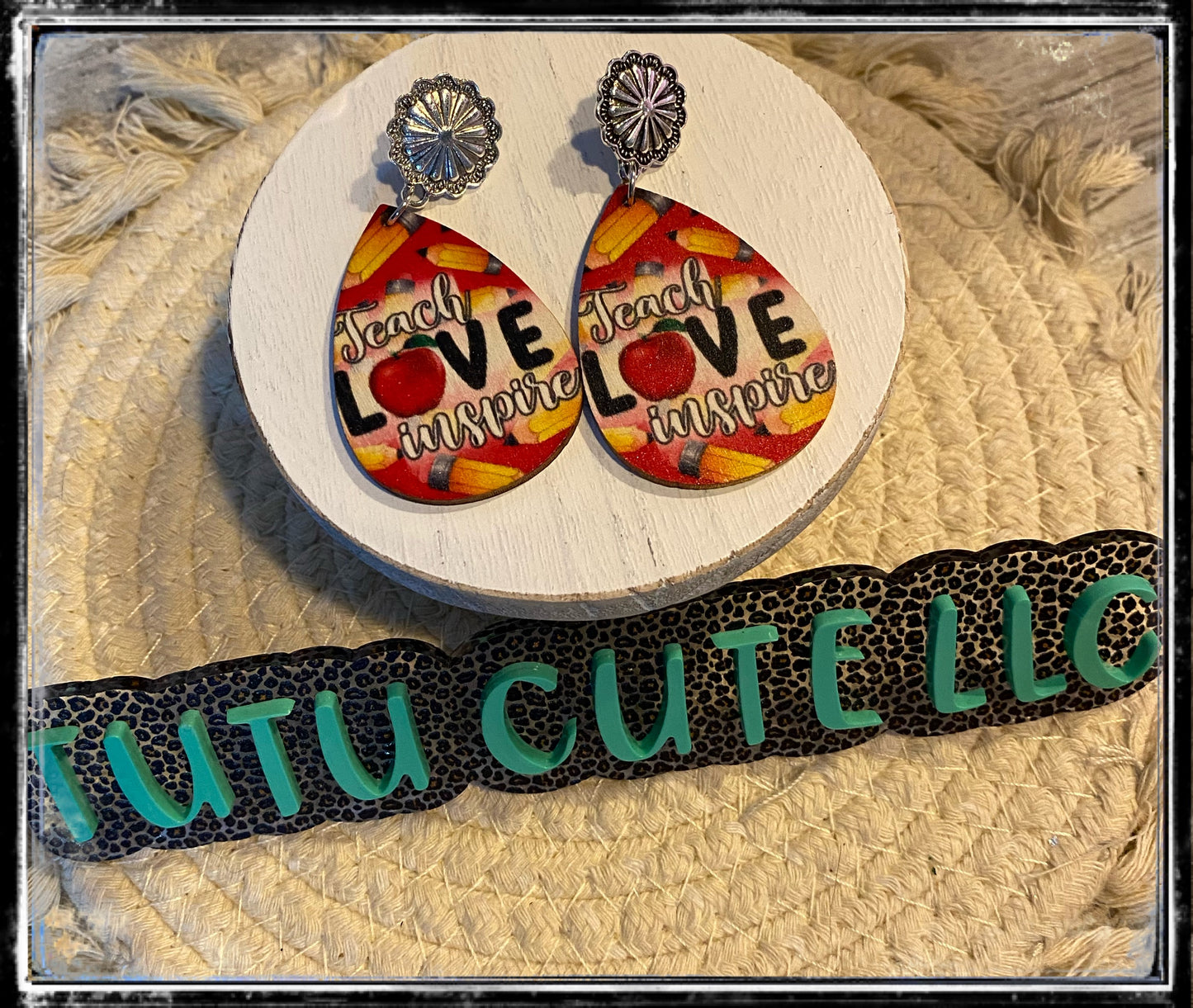 Wooden teacher earrings
