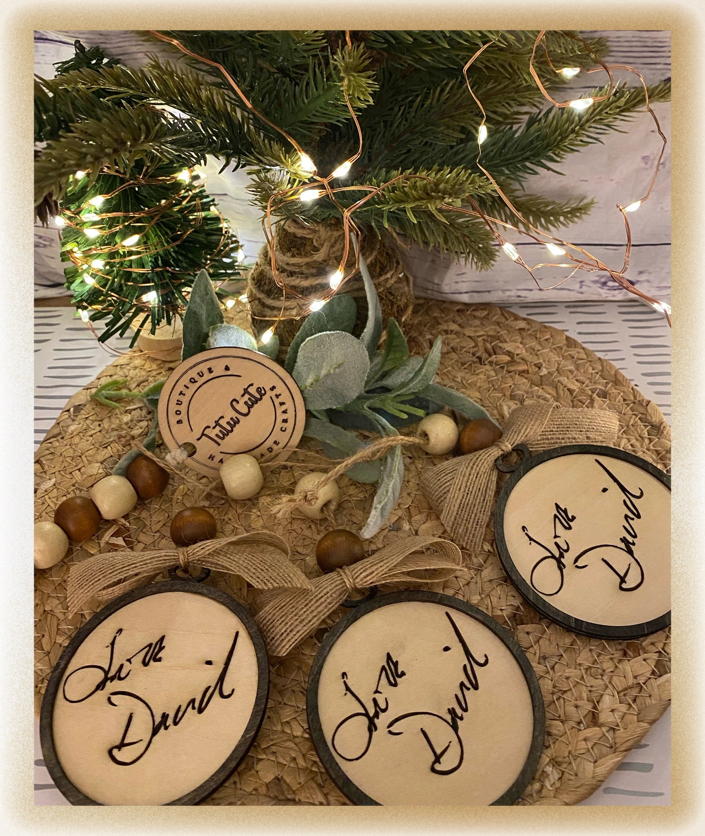 Custom handwritten ornament and/ or accent decor