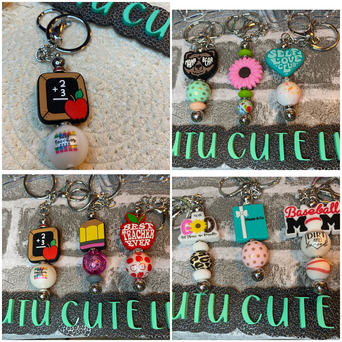 Custom beaded pen or keychain (free shipping)